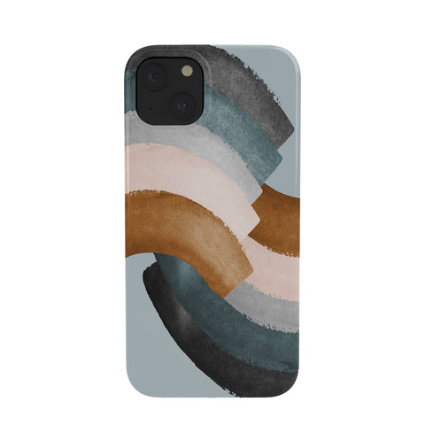 Gale Switzer Brushstroke rainbows teal Phone Case