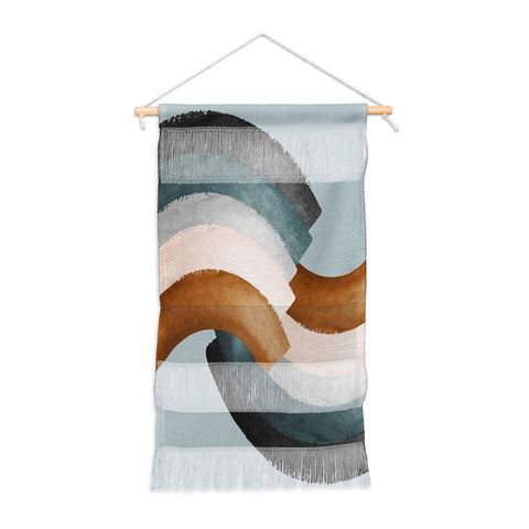 Gale Switzer Brushstroke rainbows teal Wall Hanging Portrait