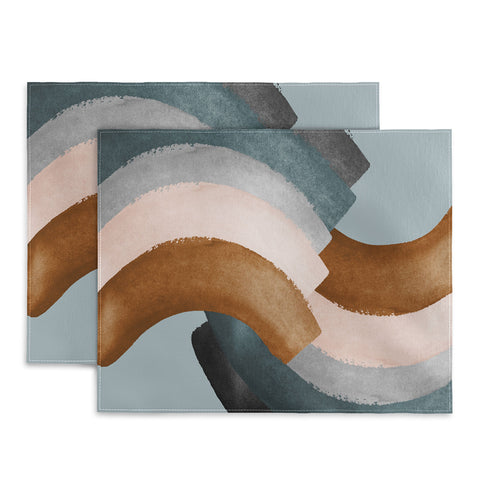 Gale Switzer Brushstroke rainbows teal Placemat