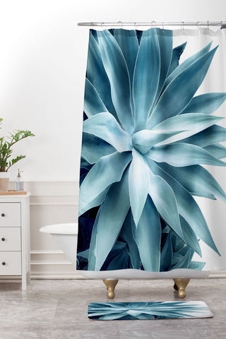 Gale Switzer Bursting into life teal Shower Curtain And Mat