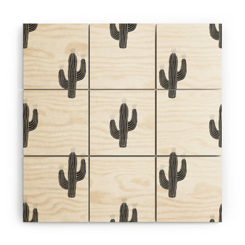 Gale Switzer Cactus Bloom bw Wood Wall Mural