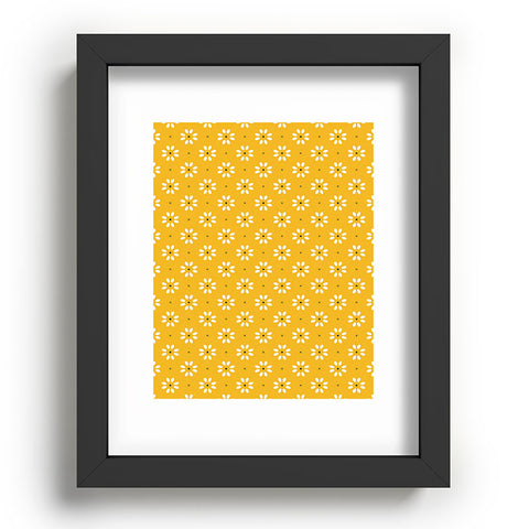 Gale Switzer Daisy stitch yellow Recessed Framing Rectangle