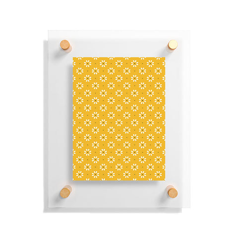 Gale Switzer Daisy stitch yellow Floating Acrylic Print