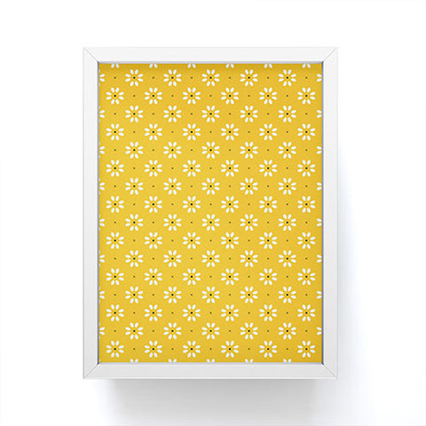 Gale Switzer Daisy stitch yellow Framed Mini Art Print