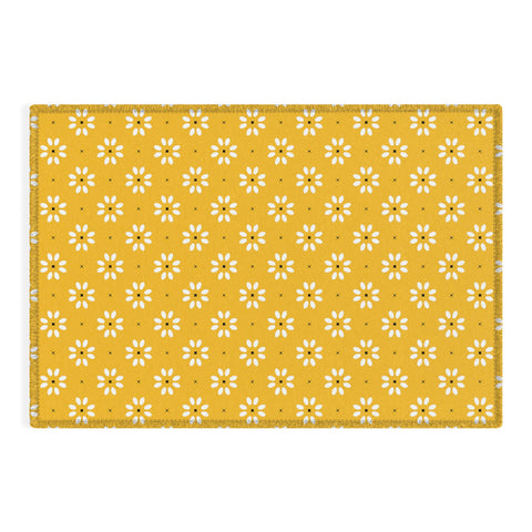 Gale Switzer Daisy stitch yellow Outdoor Rug