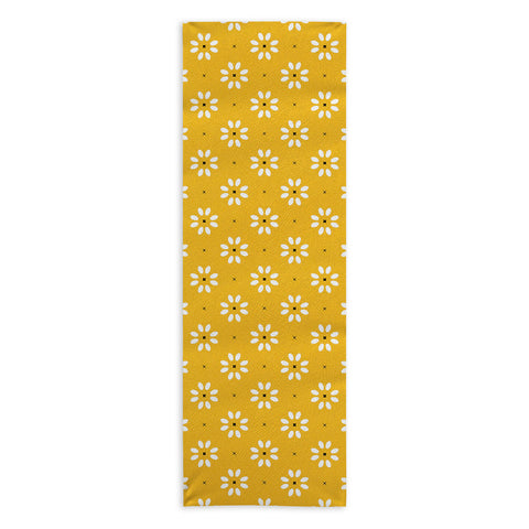 Gale Switzer Daisy stitch yellow Yoga Towel