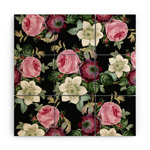 Gale Switzer Floral Enchant night Wood Wall Mural