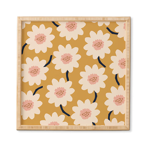 Gale Switzer Flower field yellow Framed Wall Art