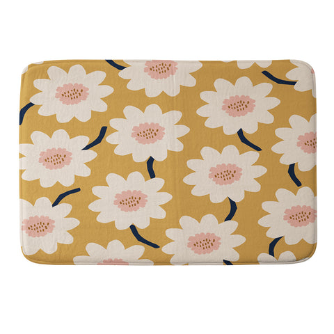 Gale Switzer Flower field yellow Memory Foam Bath Mat