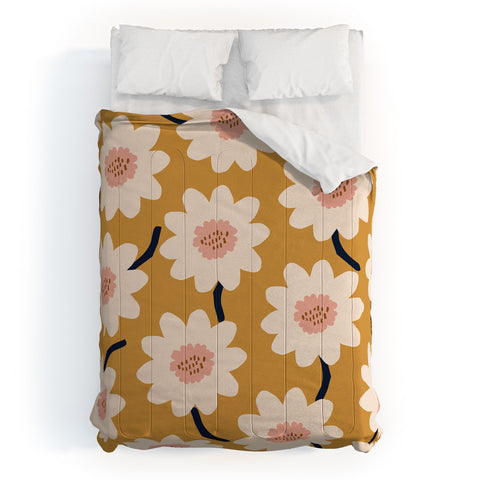 Gale Switzer Flower field yellow Comforter