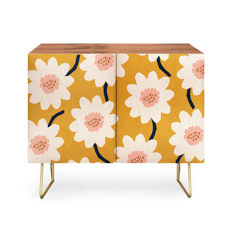 Gale Switzer Flower field yellow Credenza