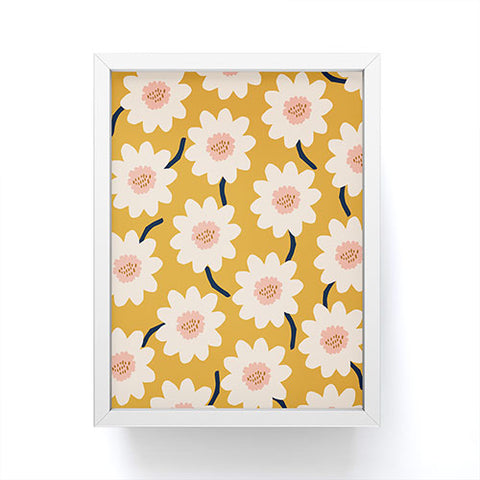 Gale Switzer Flower field yellow Framed Mini Art Print