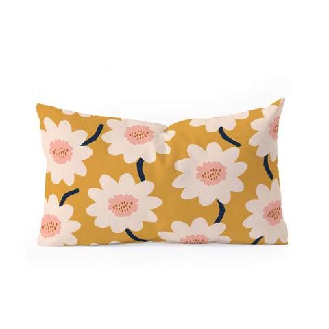 Gale Switzer Flower field yellow Oblong Throw Pillow