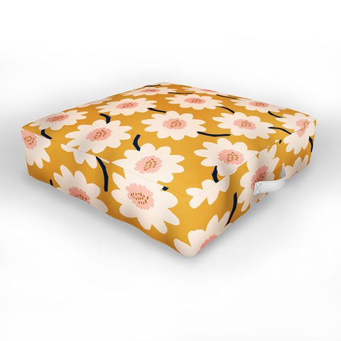Gale Switzer Flower field yellow Outdoor Floor Cushion