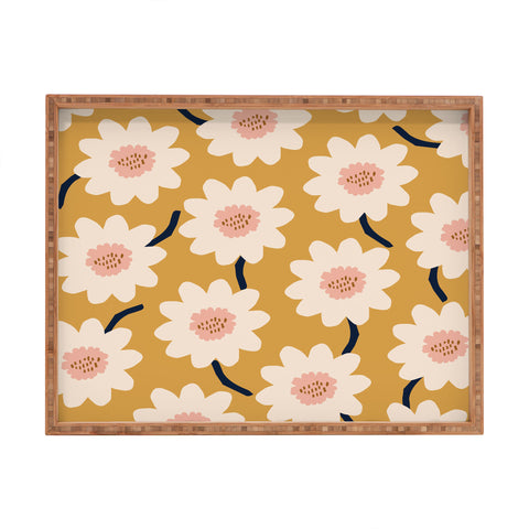 Gale Switzer Flower field yellow Rectangular Tray