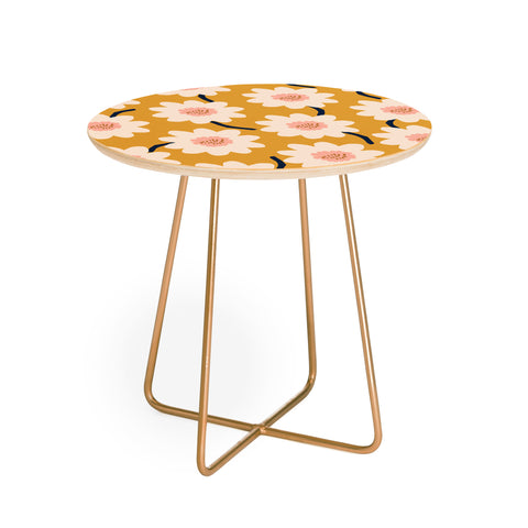 Gale Switzer Flower field yellow Round Side Table