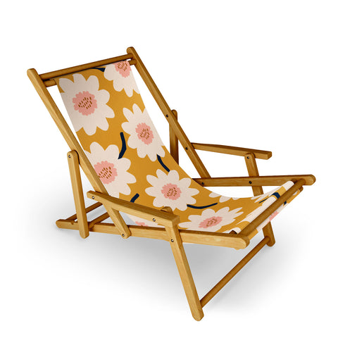 Gale Switzer Flower field yellow Sling Chair
