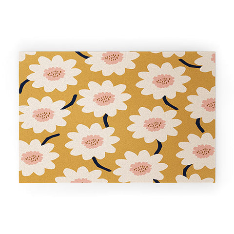 Gale Switzer Flower field yellow Welcome Mat