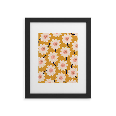 Gale Switzer Flower field yellow Framed Art Print