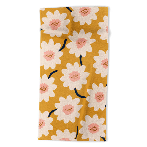 Gale Switzer Flower field yellow Beach Towel