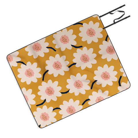 Gale Switzer Flower field yellow Picnic Blanket