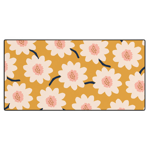 Gale Switzer Flower field yellow Desk Mat