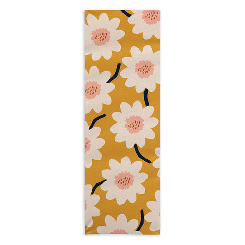 Gale Switzer Flower field yellow Yoga Towel