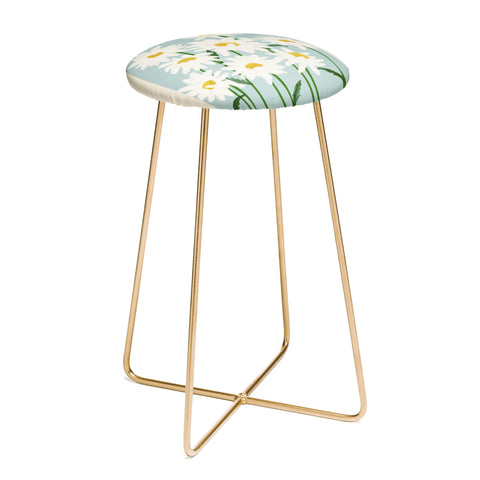 Gale Switzer Flower Market Oxeye daisies II Counter Stool