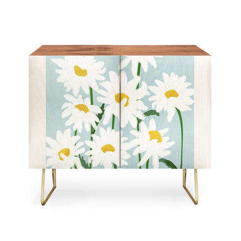 Gale Switzer Flower Market Oxeye daisies II Credenza