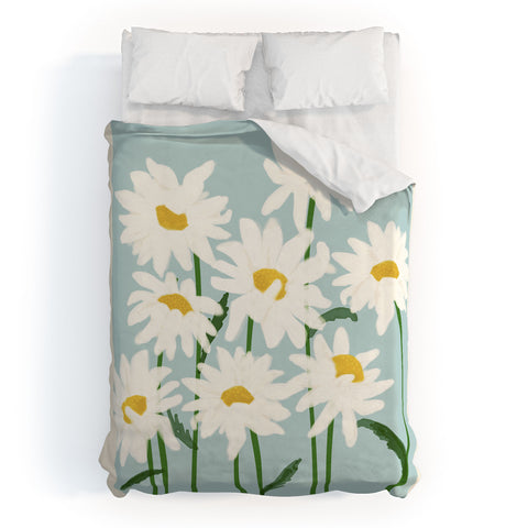 Gale Switzer Flower Market Oxeye daisies II Duvet Cover