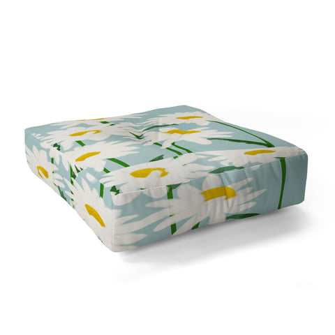 Gale Switzer Flower Market Oxeye daisies II Floor Pillow Square