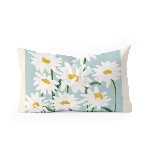 Gale Switzer Flower Market Oxeye daisies II Oblong Throw Pillow