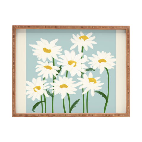 Gale Switzer Flower Market Oxeye daisies II Rectangular Tray