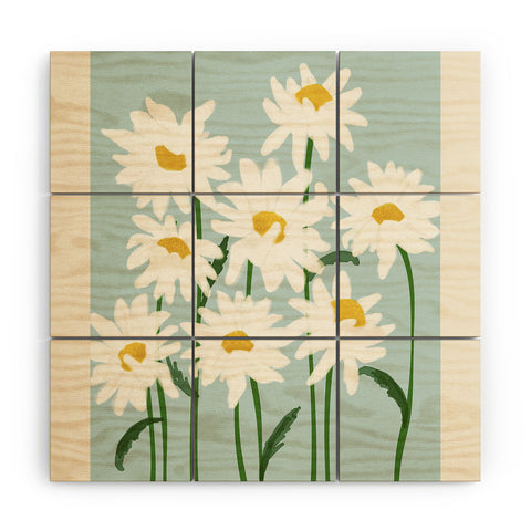Gale Switzer Flower Market Oxeye daisies II Wood Wall Mural