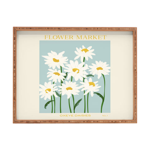 Gale Switzer Flower Market Oxeye Daisies Rectangular Tray