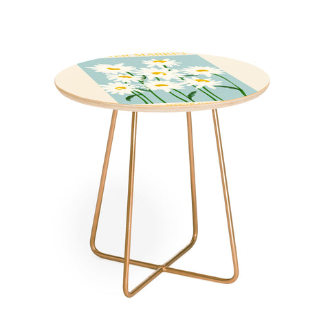 Gale Switzer Flower Market Oxeye Daisies Round Side Table