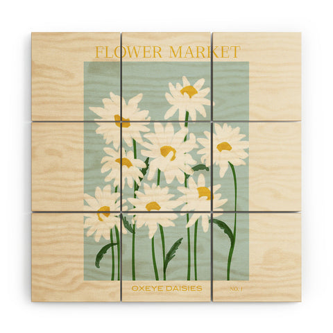 Gale Switzer Flower Market Oxeye Daisies Wood Wall Mural