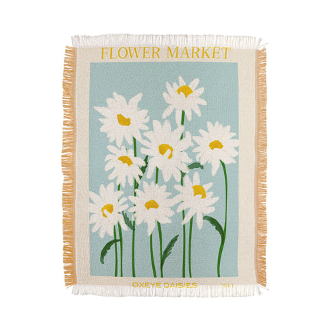 Gale Switzer Flower Market Oxeye Daisies Throw Blanket
