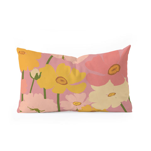 Gale Switzer Flower Market Ranunculus 2 Oblong Throw Pillow