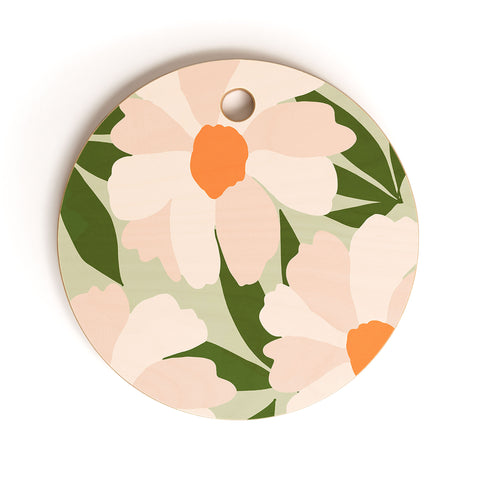 Gale Switzer Freyas flower greenery Cutting Board Round
