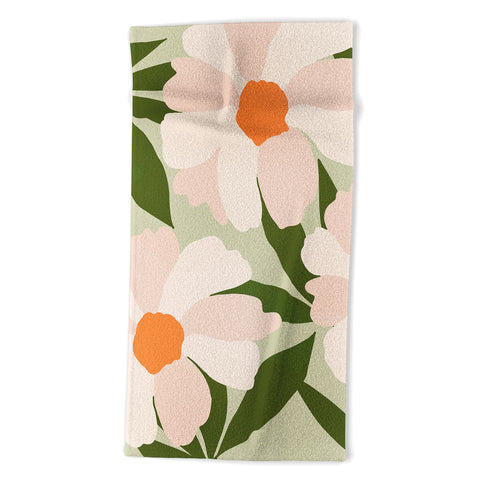 Gale Switzer Freyas flower greenery Beach Towel