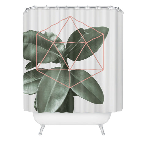Gale Switzer Geometric Greenery Shower Curtain