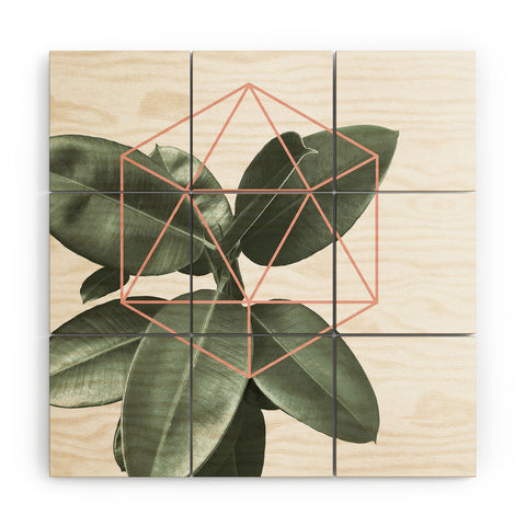 Gale Switzer Geometric Greenery Wood Wall Mural