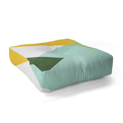 Gale Switzer Geometrics citrus concrete Floor Pillow Square
