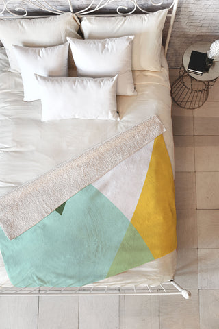 Gale Switzer Geometrics citrus concrete Fleece Throw Blanket