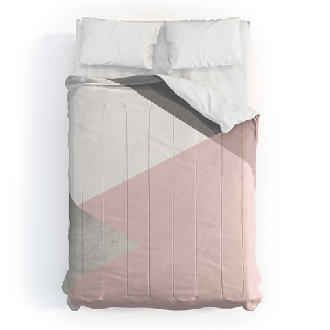 Gale Switzer Geometrics gray blush silver Comforter