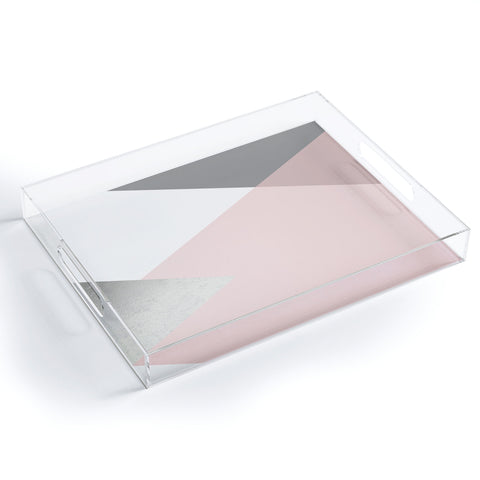 Gale Switzer Geometrics gray blush silver Acrylic Tray
