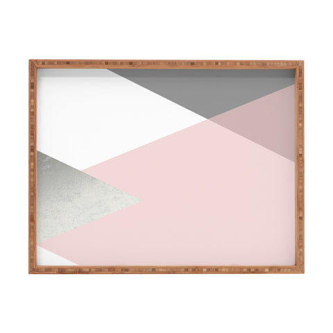 Gale Switzer Geometrics gray blush silver Rectangular Tray