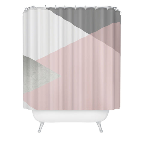 Gale Switzer Geometrics gray blush silver Shower Curtain