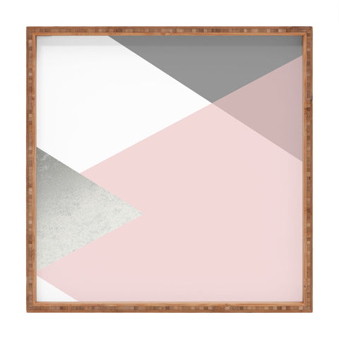 Gale Switzer Geometrics gray blush silver Square Tray